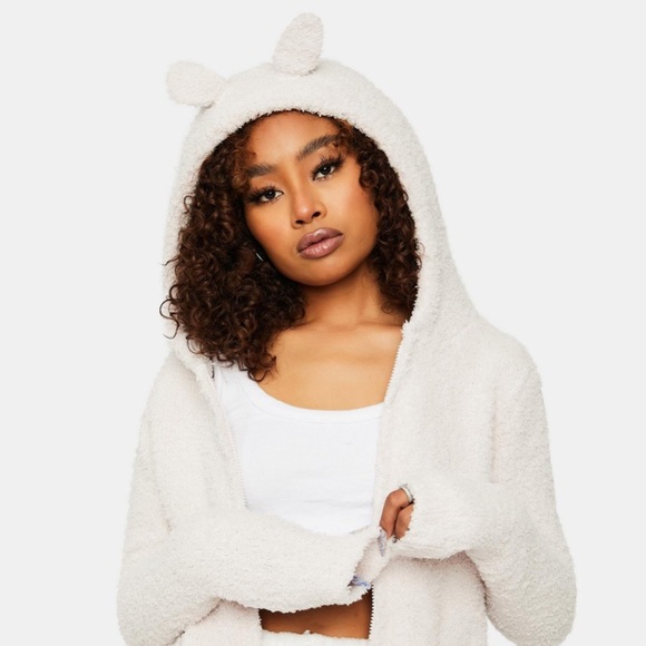 POL | Tops | Fuzzy Teddy Bear Hoodie 